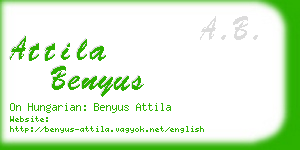 attila benyus business card